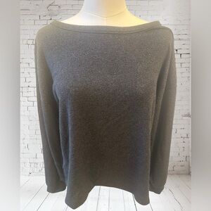 Kaileigh Open Back Knit Top Small NWT | Black Shimmer Threads | Soft Stretch